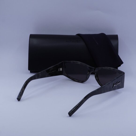 Saint Laurent SL329 004 Rectangle Sunglasses - Grey Havana/Black - Picture 10 of 10